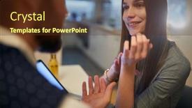  Presentation with relationship - Audience pleasing presentation theme consisting of young-business-couple-enjoying backdrop and a tawny brown colored foreground