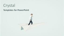  Presentation with young business man - Theme with young-business-man-flies background and a sky blue colored foreground