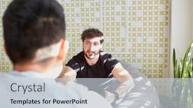  Presentation with lounge - Cool new presentation design with young-business-man-having backdrop and a lemonade colored foreground