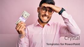  Presentation with pink business - Beautiful slide deck featuring young-business-man-holding-bunch backdrop and a lemonade colored foreground