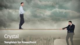  Presentation with young business man - PPT theme featuring red orange and yellow bokeh on a black background background and a red colored foreground