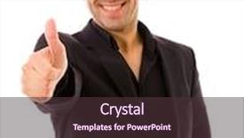  Presentation with young business man - Amazing slides having young business man thumb up isolated on white backdrop and a tawny brown colored foreground