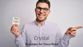  Presentation with pay - Presentation theme featuring young-business-man-with-blue background and a light gray colored foreground