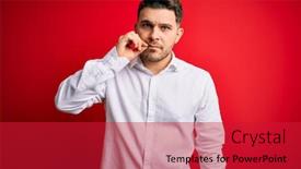 Presentation with lips mouth - Presentation theme featuring young-business-man-with-blue background and a red colored foreground