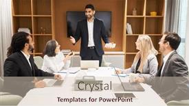  Presentation with consulting - Presentation featuring young-business-man background and a soft green colored foreground