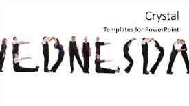  Presentation with young business people - PPT theme consisting of young business people forming wednesday background and a  colored foreground