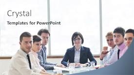  Presentation with new business ideas - Audience pleasing PPT theme consisting of young business people group have meeting at conference room and have discusion about new ideas plans and problems backdrop and a white colored foreground