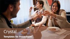  Presentation with young business people - Presentation design enhanced with young-business-people-having-good background and a tawny brown colored foreground