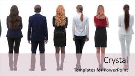  Presentation with young business people - Cool new slides with young business people looking forward backdrop and a soft green colored foreground