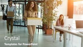  Presentation with young business people - Slide deck having young-business-people-of-mixed background and a gray colored foreground