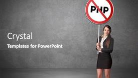  Presentation with traffic - Slide deck with young-business-person-holdig-traffic background and a gray colored foreground