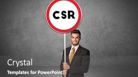  Presentation with traffic - Theme having young-business-person-holdig-traffic background and a gray colored foreground