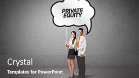  Presentation with equity - Slides consisting of young-business-person-in-casual background and a gray colored foreground