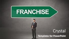 Presentation with franchise - Presentation theme featuring young-business-person-in-casual background and a gray colored foreground