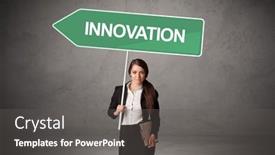  Presentation with business casual - PPT layouts enhanced with young-business-person-in-casual background and a gray colored foreground