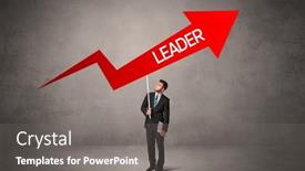  Presentation with business casual - Slides enhanced with young-business-person-in-casual background and a gray colored foreground