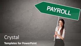  Presentation with business casual - Cool new slide deck with young-business-person-in-casual backdrop and a gray colored foreground