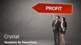  Presentation with business profit - Amazing presentation theme having young-business-person-in-casual backdrop and a gray colored foreground