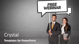  Presentation with business casual - Presentation consisting of young-business-person-in-casual background and a gray colored foreground