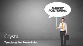  Presentation with positioning - Cool new PPT theme with young-business-person-in-casual backdrop and a gray colored foreground