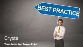  Presentation with best practice - Beautiful presentation featuring young-business-person-in-casual backdrop and a gray colored foreground