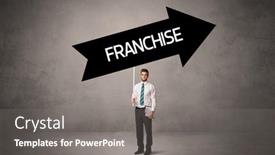  Presentation with franchise - Theme with young-business-person-in-casual background and a gray colored foreground