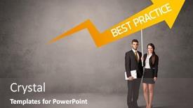  Presentation with business casual - Presentation featuring young-business-person-in-casual background and a gray colored foreground