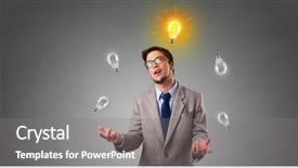  Presentation with idea - Audience pleasing slides consisting of young business person juggle backdrop and a gray colored foreground