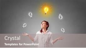  Presentation with idea - Beautiful PPT layouts featuring young-business-person-juggle backdrop and a gray colored foreground