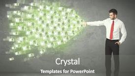  Presentation with money - Slides enhanced with young business person throwing money background and a gray colored foreground