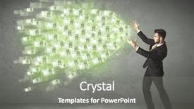  Presentation with money - PPT theme enhanced with young business person throwing money background and a  colored foreground