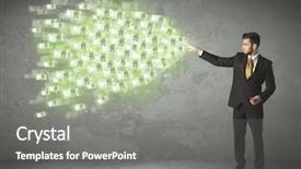  Presentation with money - Audience pleasing slide deck consisting of young business person throwing money backdrop and a gray colored foreground