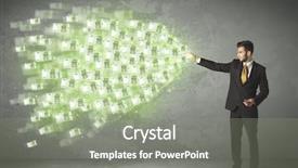  Presentation with money - PPT theme with young business person throwing money background and a  colored foreground