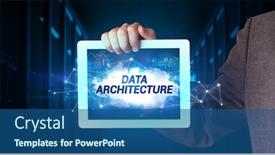  Presentation with data - Colorful PPT theme enhanced with shows the inscription data architecture backdrop and a ocean colored foreground