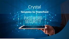  Presentation with password security - Amazing PPT theme having shows the digital sign password backdrop and a ocean colored foreground