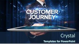  Presentation with customer journey - Amazing presentation design having shows the inscription customer journey backdrop and a ocean colored foreground