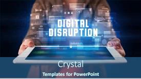  Presentation with disruption - Amazing presentation theme having digital sign digital disruption backdrop and a ocean colored foreground