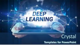  Presentation with deep - Presentation theme enhanced with young-business-person-working background and a ocean colored foreground