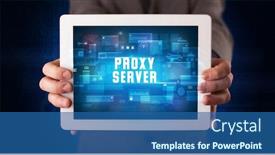  Presentation with server - Audience pleasing PPT theme consisting of young-business-person-working backdrop and a ocean colored foreground