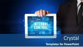  Presentation with tablet - Slides featuring young-business-person-working background and a ocean colored foreground