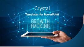  Presentation with business growth - Presentation featuring young-business-person-working background and a ocean colored foreground