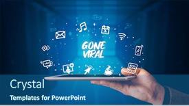  Presentation with viral - Cool new presentation design with young-business-person-working backdrop and a ocean colored foreground