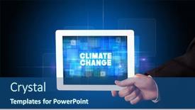  Presentation with climate change business - Audience pleasing theme consisting of young-business-person-working backdrop and a ocean colored foreground