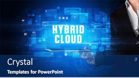  Presentation with tablet - Slide deck featuring young-business-person-working background and a ocean colored foreground