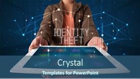  Presentation with digital identity theft - Amazing slide deck having young-business-person-working backdrop and a ocean colored foreground