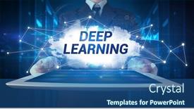  Presentation with deep - PPT theme having young-business-person-working background and a ocean colored foreground