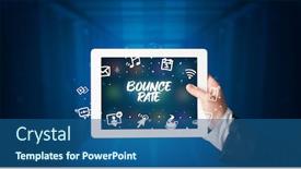  Presentation with bounce - Beautiful theme featuring young-business-person-working backdrop and a ocean colored foreground