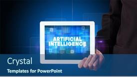  Presentation with business intelligence - Cool new PPT layouts with young-business-person-working backdrop and a ocean colored foreground