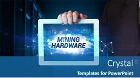  Presentation with hardware - PPT theme having young-business-person-working background and a teal colored foreground