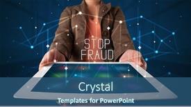  Presentation with fraud - Amazing slide deck having young-business-person-working backdrop and a ocean colored foreground